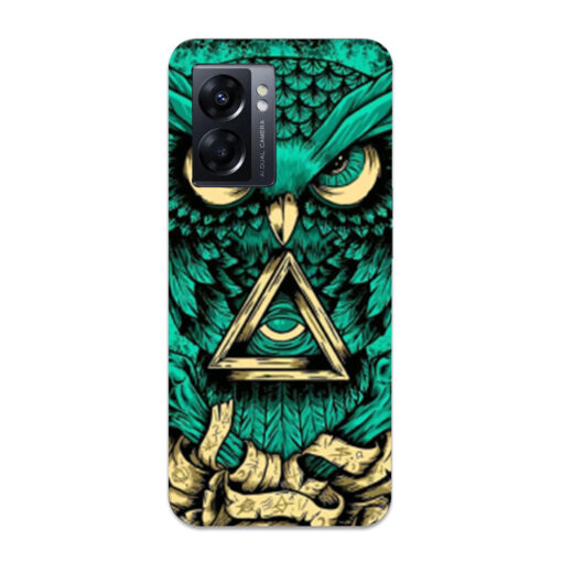 Oppo K10 5G Mobile Cover Green Almighty Owl