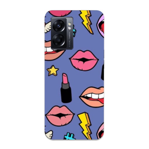 Oppo K10 5G Mobile Cover Lipstick Lips Design