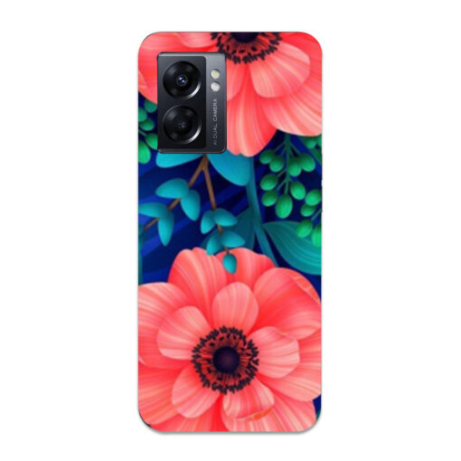 Oppo K10 5G Mobile Cover Peach Floral