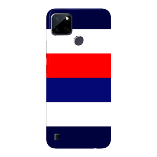 Realme C21Y Mobile Cover Blue Red Horizontal Line