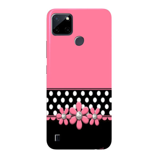 Realme C21Y Mobile Cover Pink black Floral