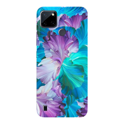 Realme C21Y Mobile Cover Purple Blue Floral FLOG