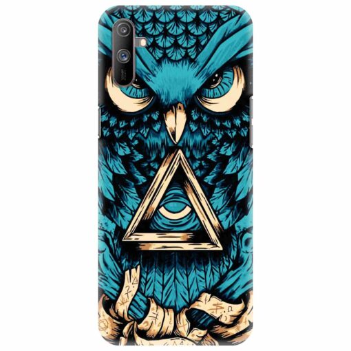 Realme C3 Mobile Cover Blue Almighty Owl