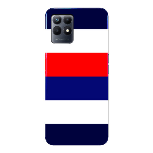 Realme Narzo 50 Mobile Cover Blue Red Horizontal Line