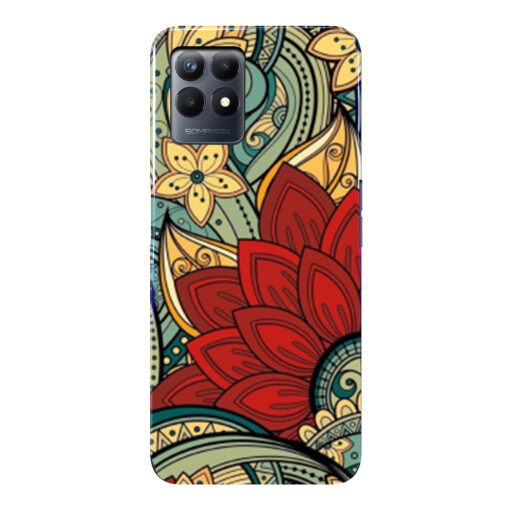 Realme Narzo 50 Mobile Cover Floral Design FLOD