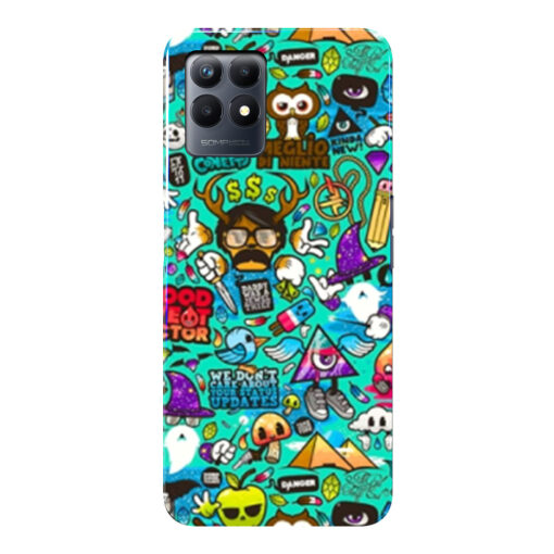 Realme Narzo 50 Mobile Cover Ghost Doodle