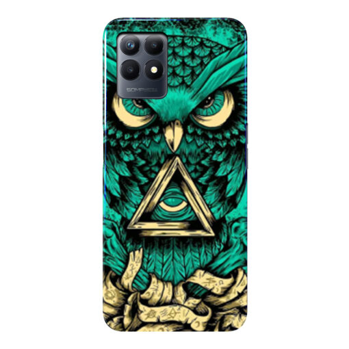 Realme Narzo 50 Mobile Cover Green Almighty Owl