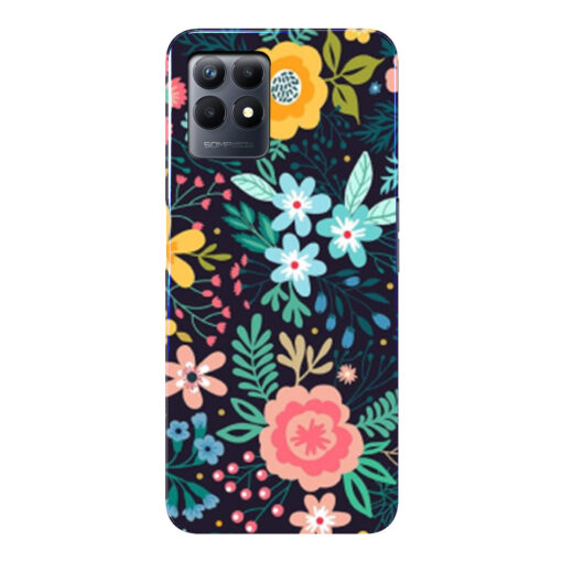 Realme Narzo 50 Mobile Cover Multicolor Design Floral FLOA