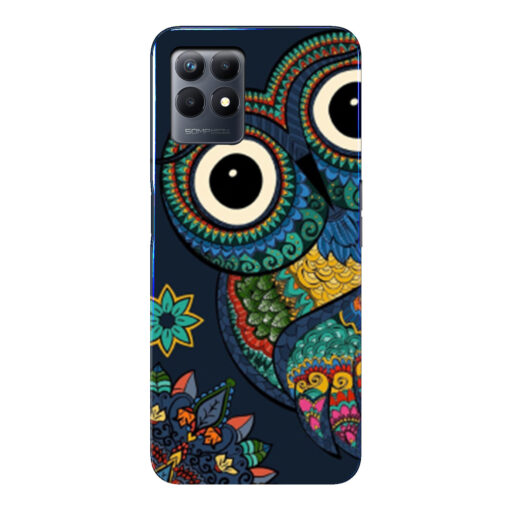 Realme Narzo 50 Mobile Cover Multicolor Owl