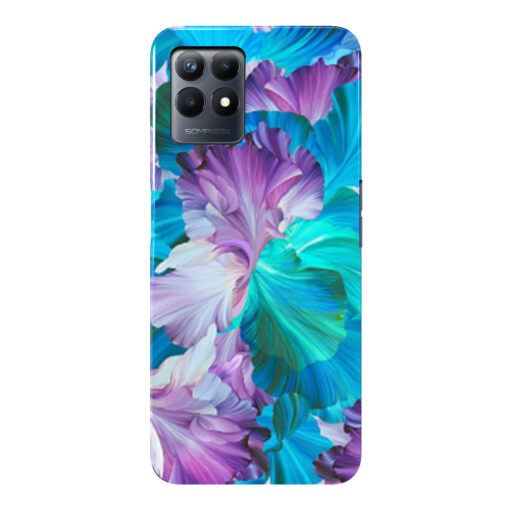 Realme Narzo 50 Mobile Cover Purple Blue Floral FLOG