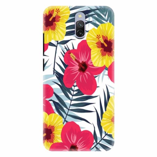 Redmi 8A Dual Mobile cover Red Yellow Floral FLOB