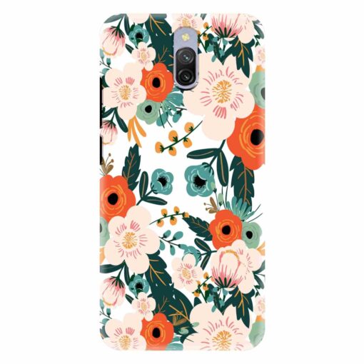 Redmi 8A Dual Mobile cover White Red Floral FLOI