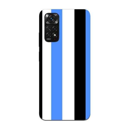 Redmi Note 11 Mobile Cover Blue Black Straight Rainbow 2