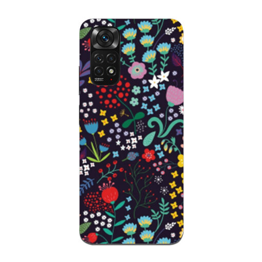 Redmi Note 11 Mobile Cover Dark Blue Floral FLOJ 2