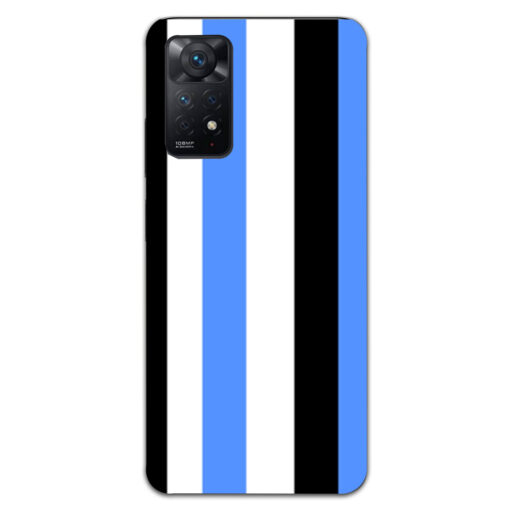 Redmi Note 11 Pro Mobile Cover Blue Black Straight Rainbow