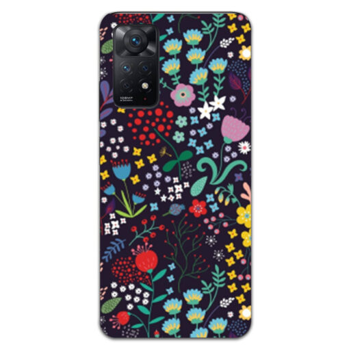 Redmi Note 11 Pro Mobile Cover Dark Blue Floral FLOJ