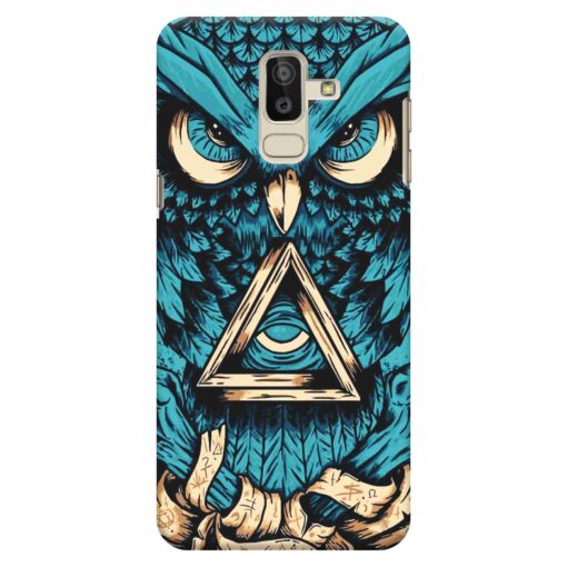 Samsung J8 mobile Cover Blue Almighty Owl