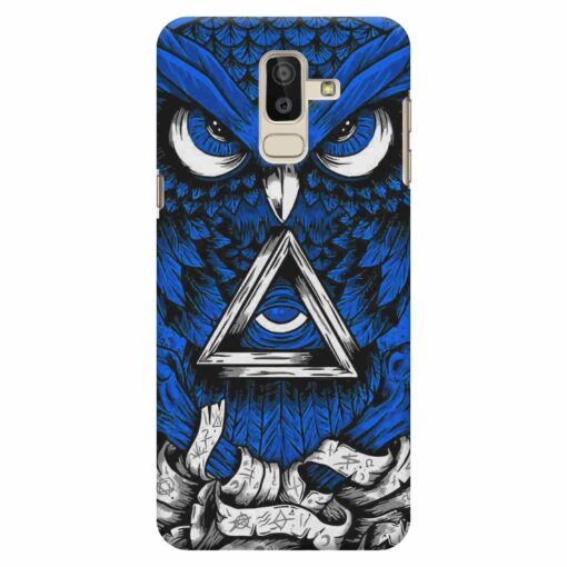 Samsung J8 mobile Cover Blue Owl