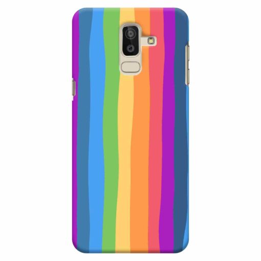 Samsung J8 mobile Cover Colorful Dark Shade Rainbow