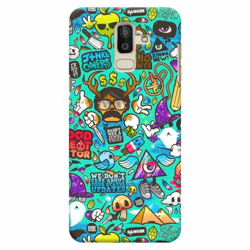 Samsung J8 mobile Cover Ghost Doodle