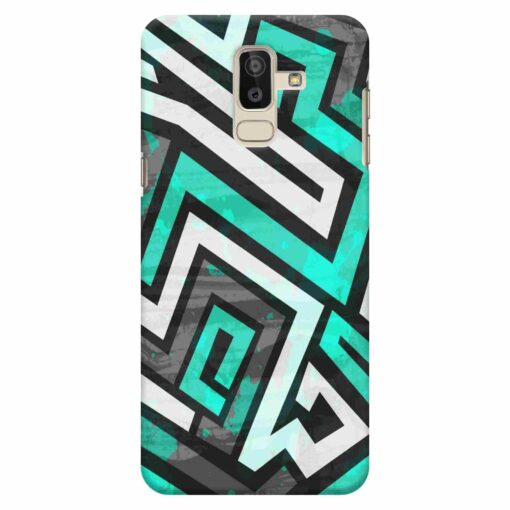 Samsung J8 mobile Cover Green Abstract FLOE