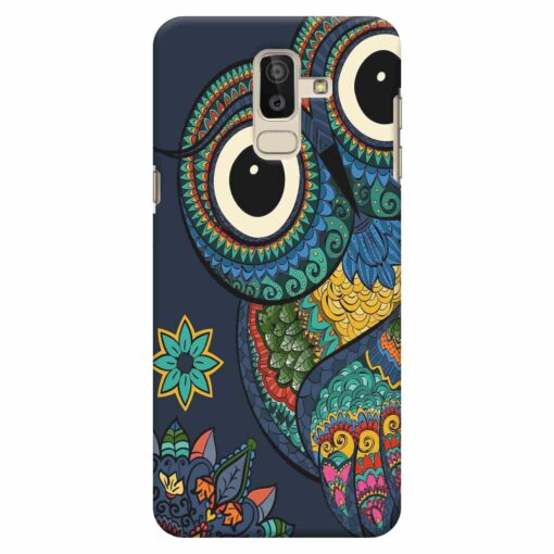 Samsung J8 mobile Cover Multicolor Owl