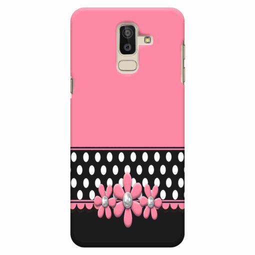 Samsung J8 mobile Cover Pink black Floral