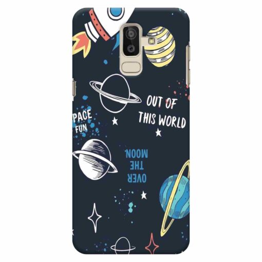 Samsung J8 mobile Cover Space Fun Doodle