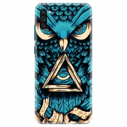 Samsung M11 Mobile Cover Blue Almighty Owl