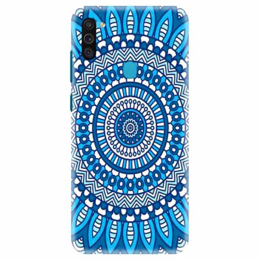 Samsung M11 Mobile Cover Blue Mandala Art