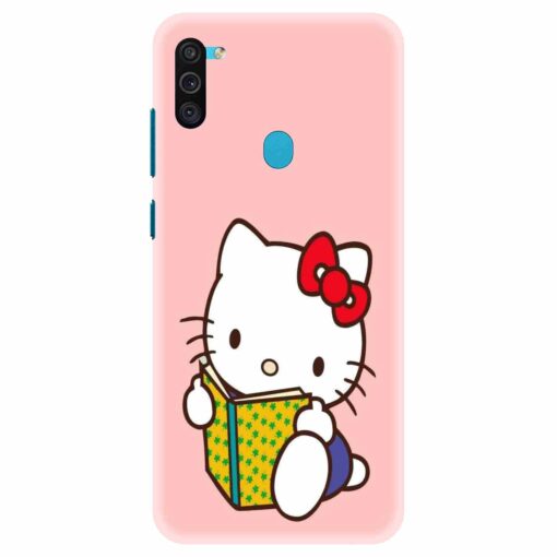 Samsung M11 Mobile Cover Studying Cute Kitty