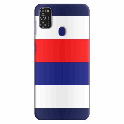 Samsung M21 Back Cover Blue Red Horizontal Line