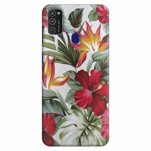 Samsung M21 Back Cover Tropical Floral DE5