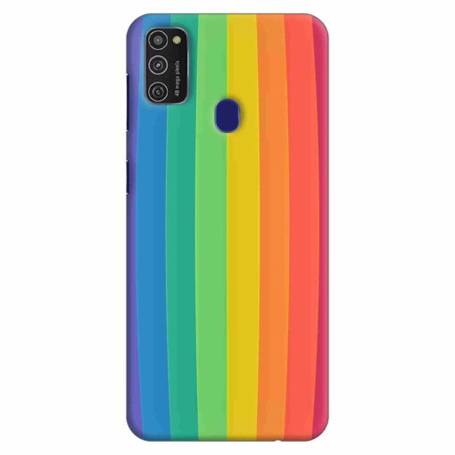 Samsung M21 Back Cover Vertical Rainbow