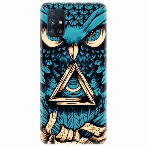 Samsung M51 Mobile Cover Blue Almighty Owl