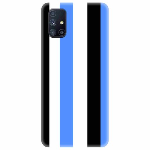 Samsung M51 Mobile Cover Blue Black Straight Rainbow