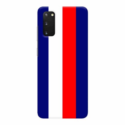 Samsung S20 Mobile Cover Blue Red Straight Line