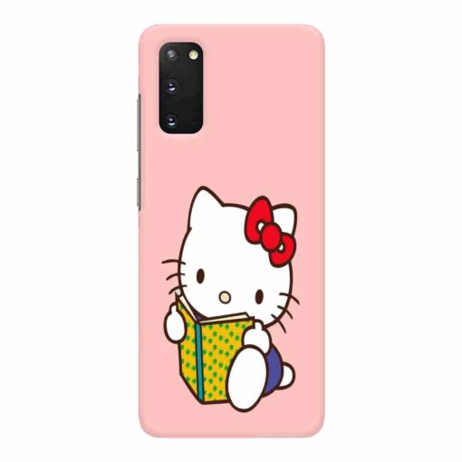 Samsung S20 Mobile Cover Studying Cute Kitty