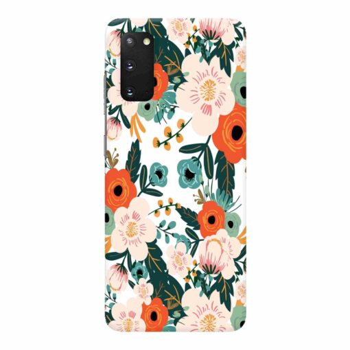 Samsung S20 Mobile Cover White Red Floral FLOI