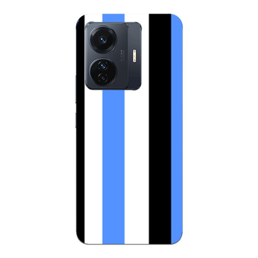 Vivo T1 Pro Mobile Cover Blue Black Straight Rainbow