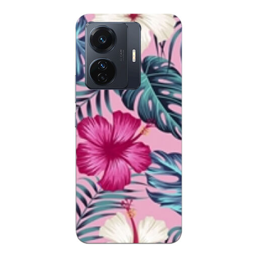 Vivo T1 Pro Mobile Cover White Pink Floral DE3