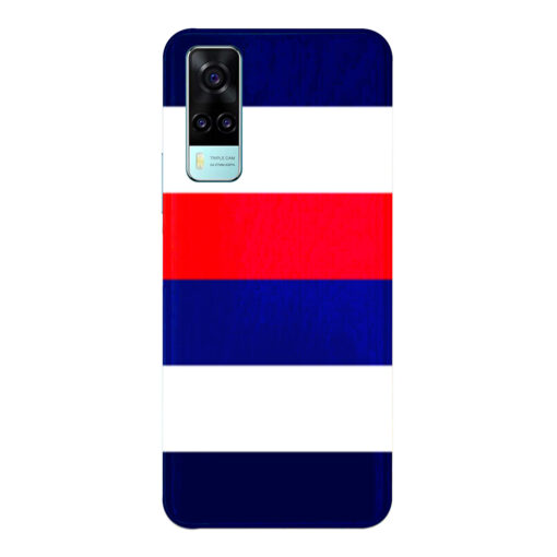 Vivo Y51A Mobile Cover Blue Red Horizontal Line