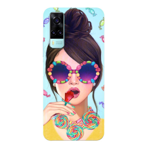 Vivo Y51A Mobile Cover Girl With Lollipop