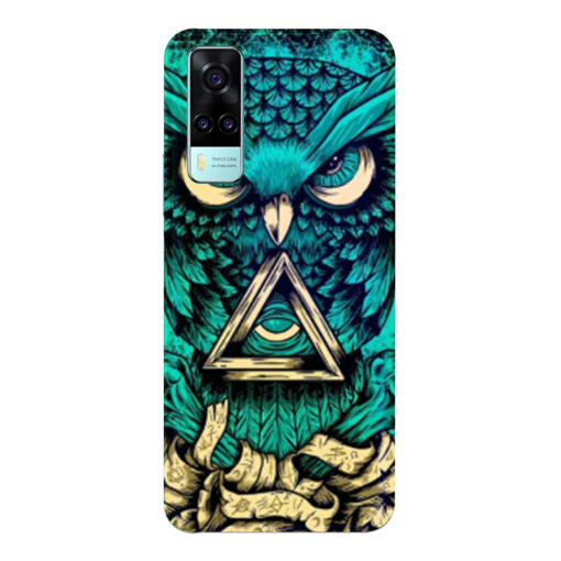 Vivo Y51A Mobile Cover Green Almighty Owl