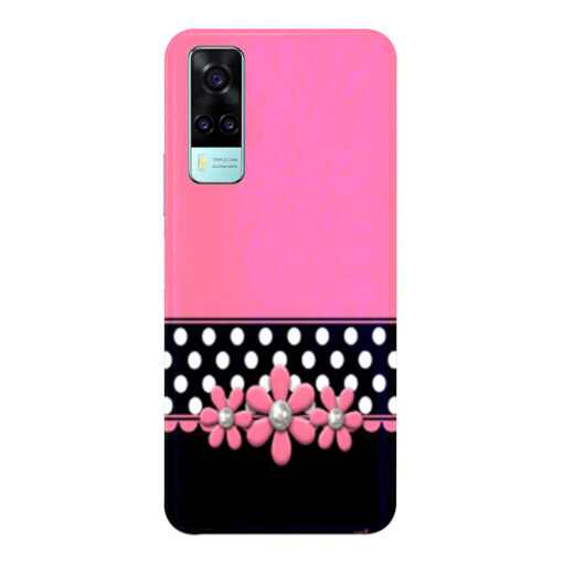 Vivo Y51A Mobile Cover Pink black Floral