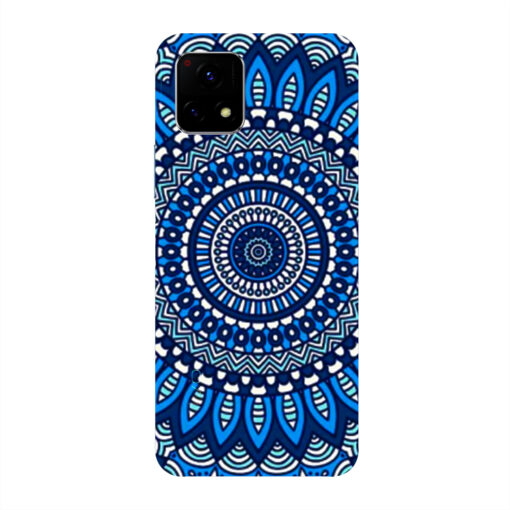 Vivo Y72 5G Mobile Cover Blue Mandala Art