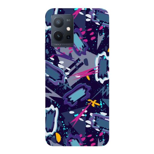 Vivo t1 5G Mobile Cover Blue Abstract