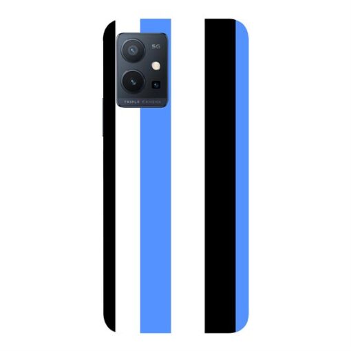 Vivo t1 5G Mobile Cover Blue Black Straight Rainbow