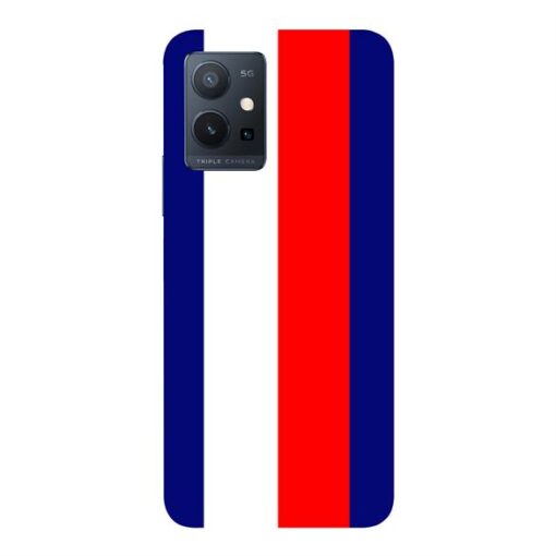 Vivo t1 5G Mobile Cover Blue Red Straight Line